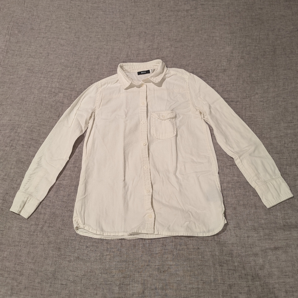 BDG Urban Outfitters Womens Long Sleeve Button Up Shirt White Size XS